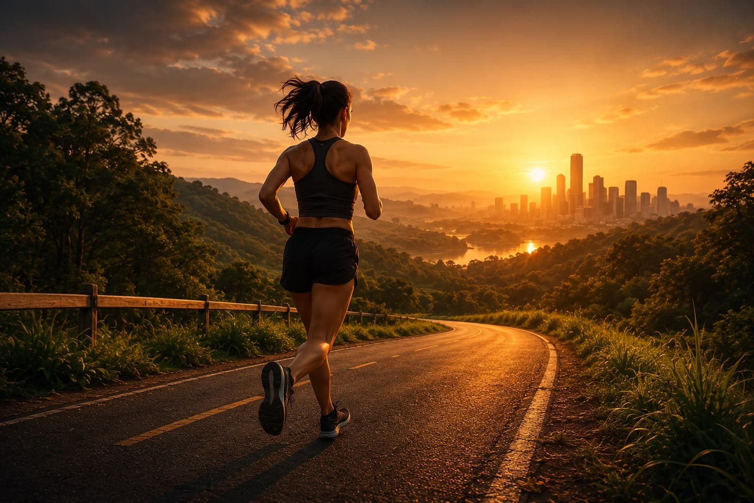 Atleta correndo ao ar livre